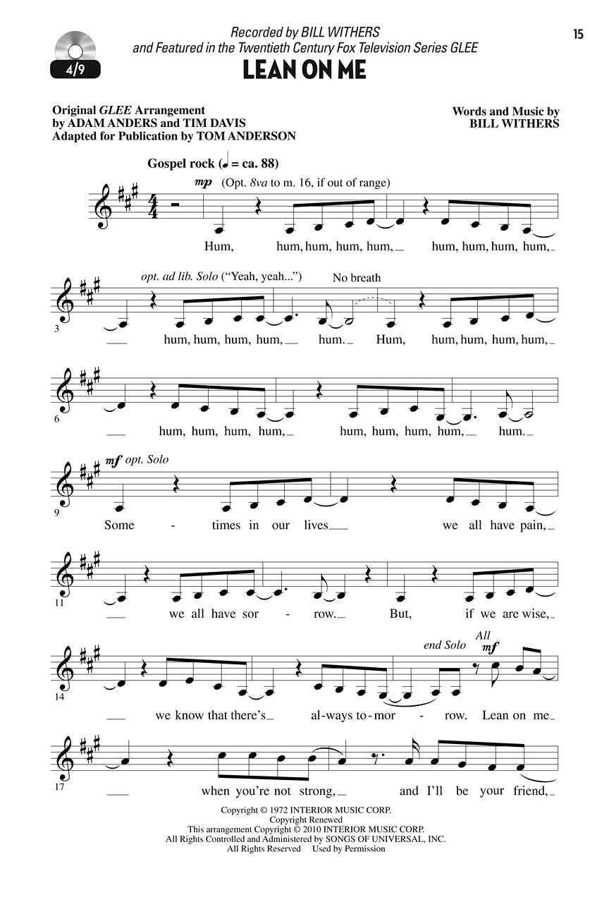 Let's All Sing Songs from <i>Glee</i> - sample page 1