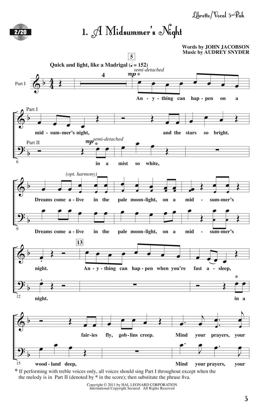 Midsummer Night's Dream, A - Youth Musical - sample page 1