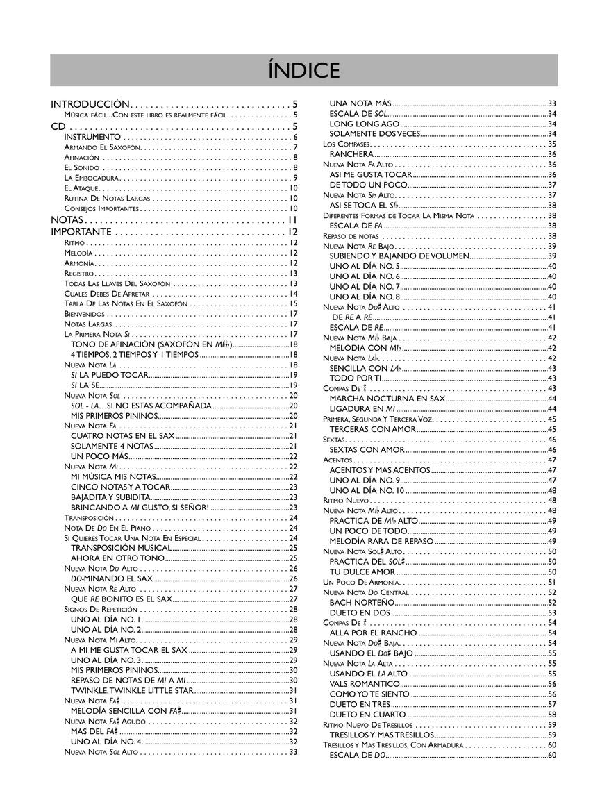 Primer Nivel: Aprende Saxofon Facilmente - sample page 2