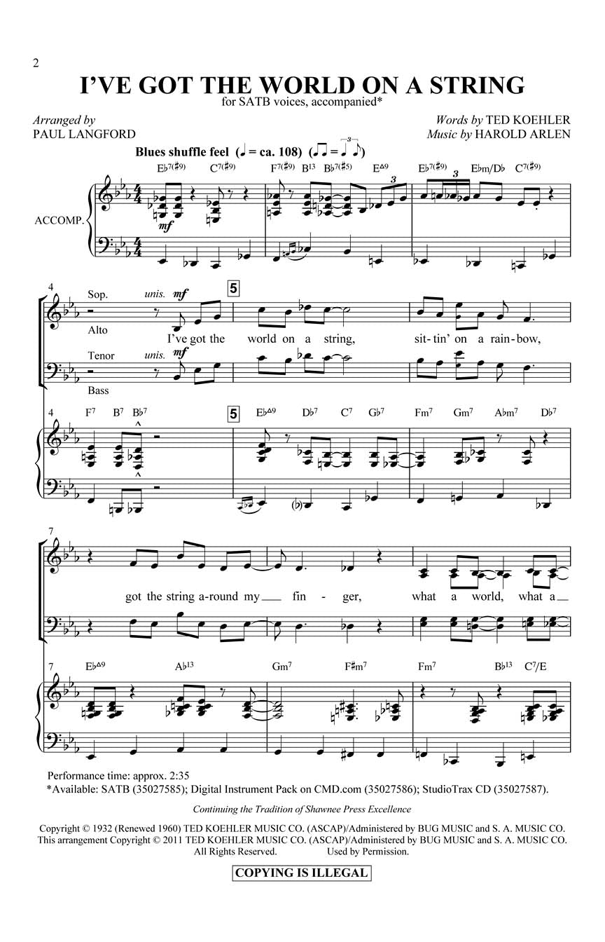I've Got the World on a String - sample page 1