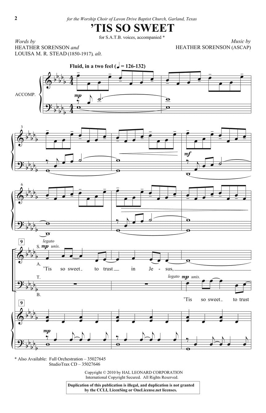 'Tis So Sweet - sample page 1
