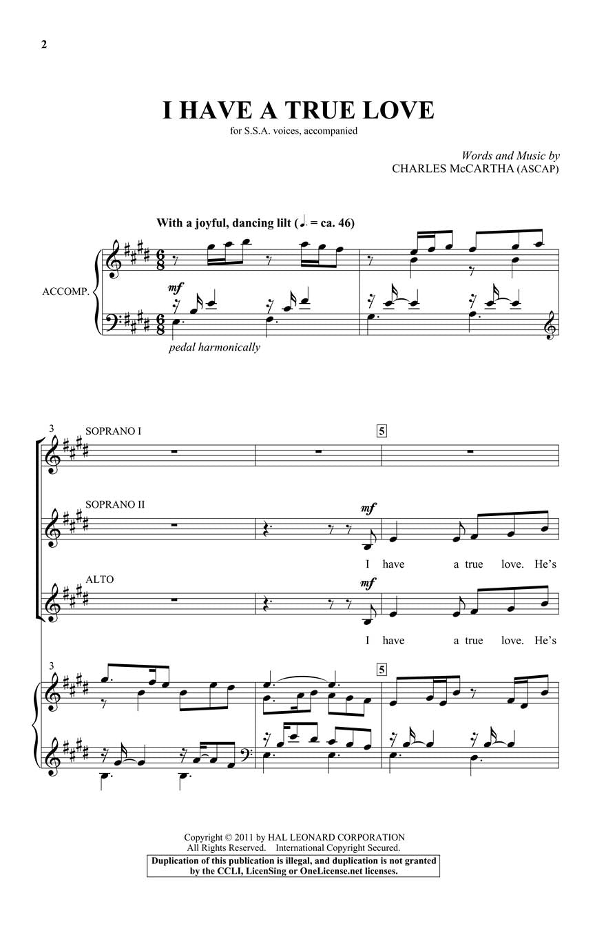 I Have a True Love - sample page 1