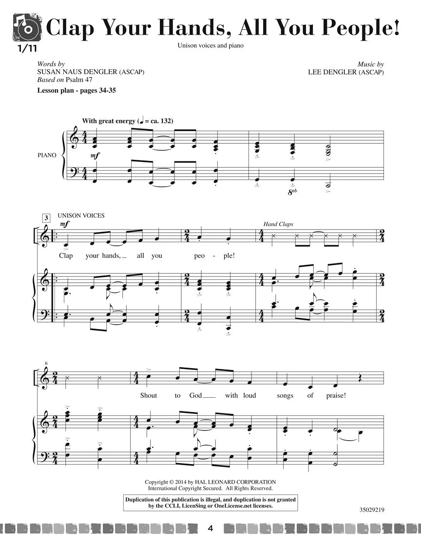 Sing and Celebrate 3! Sacred Songs for Young Voices - sample page 1