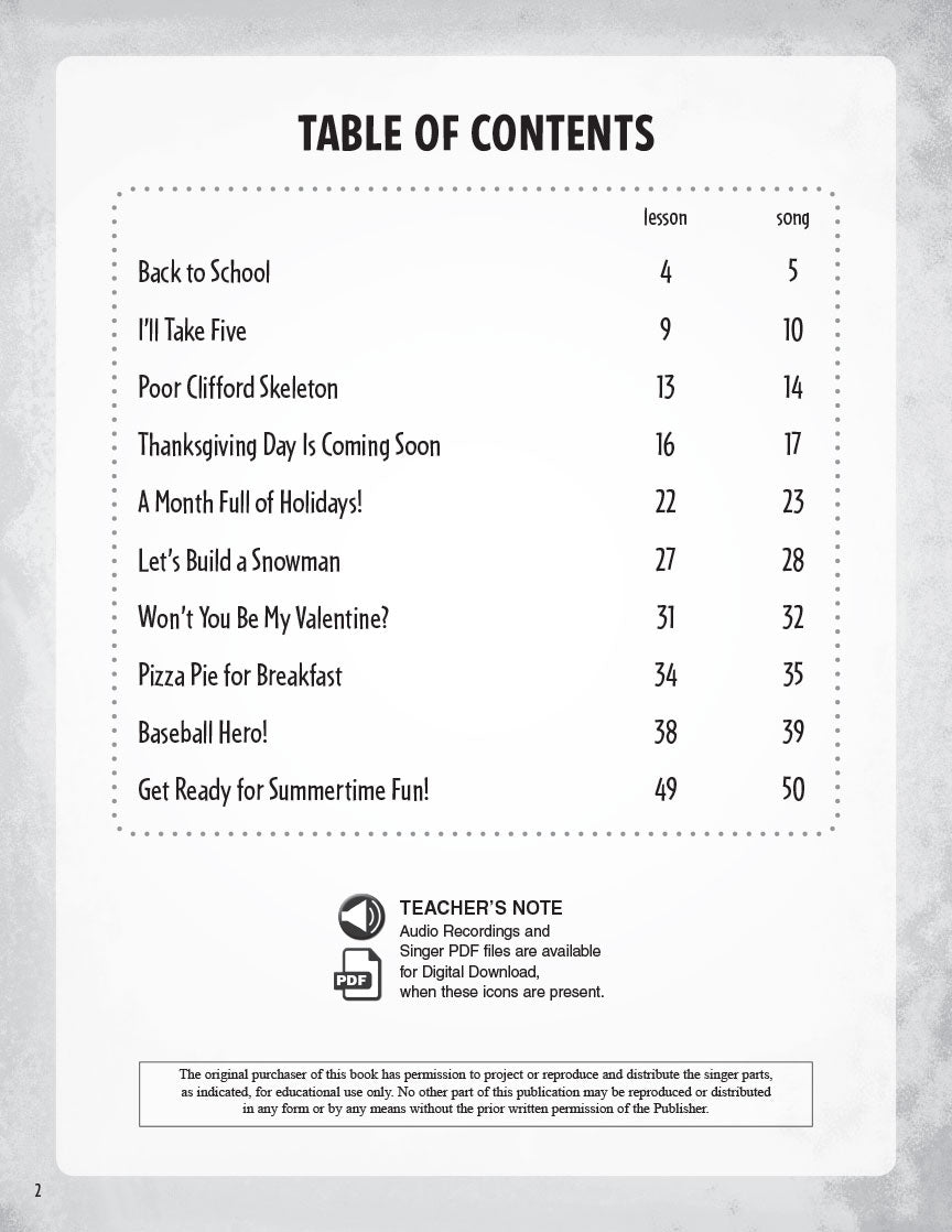Songs for You the Whole Year Through - sample page 2