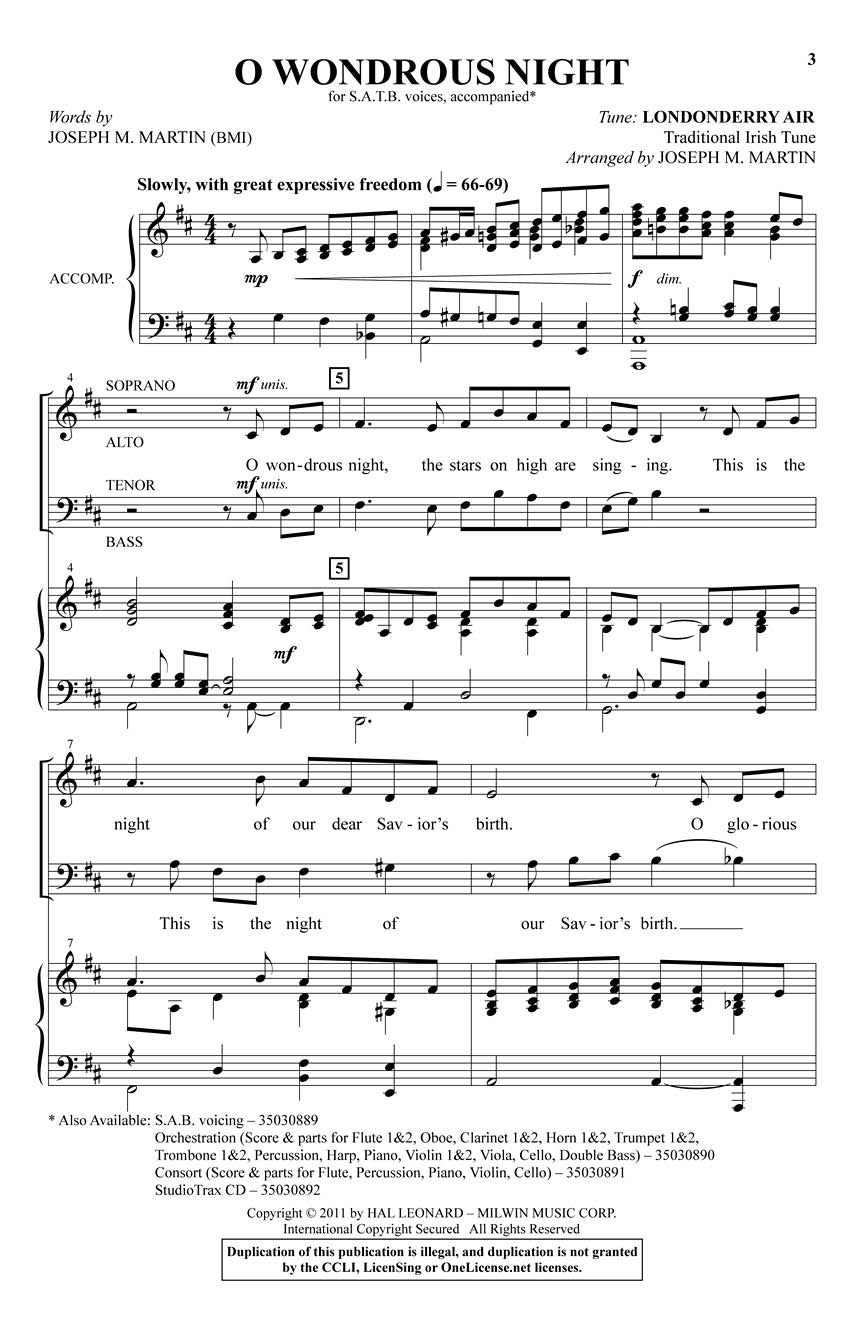 O Wondrous Night - sample page 1