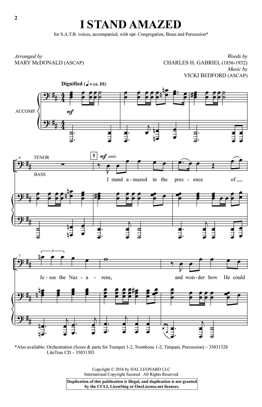 I Stand Amazed - sample page 1