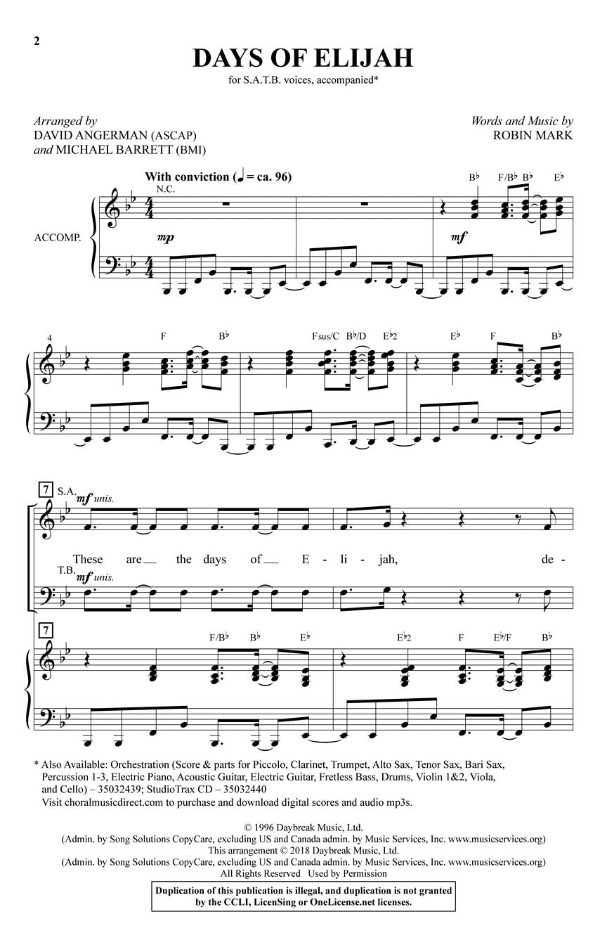 Days of Elijah - sample page 1