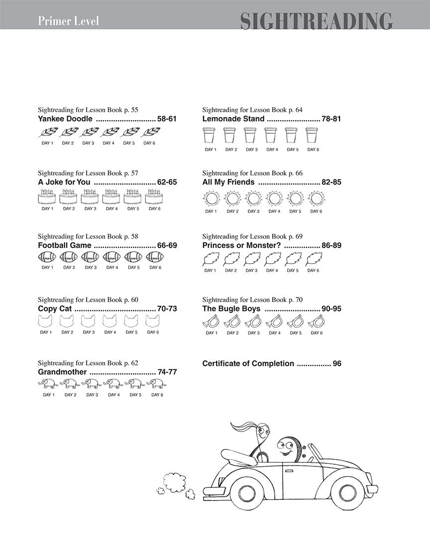 Primer Level – Sightreading Book - sample page 3
