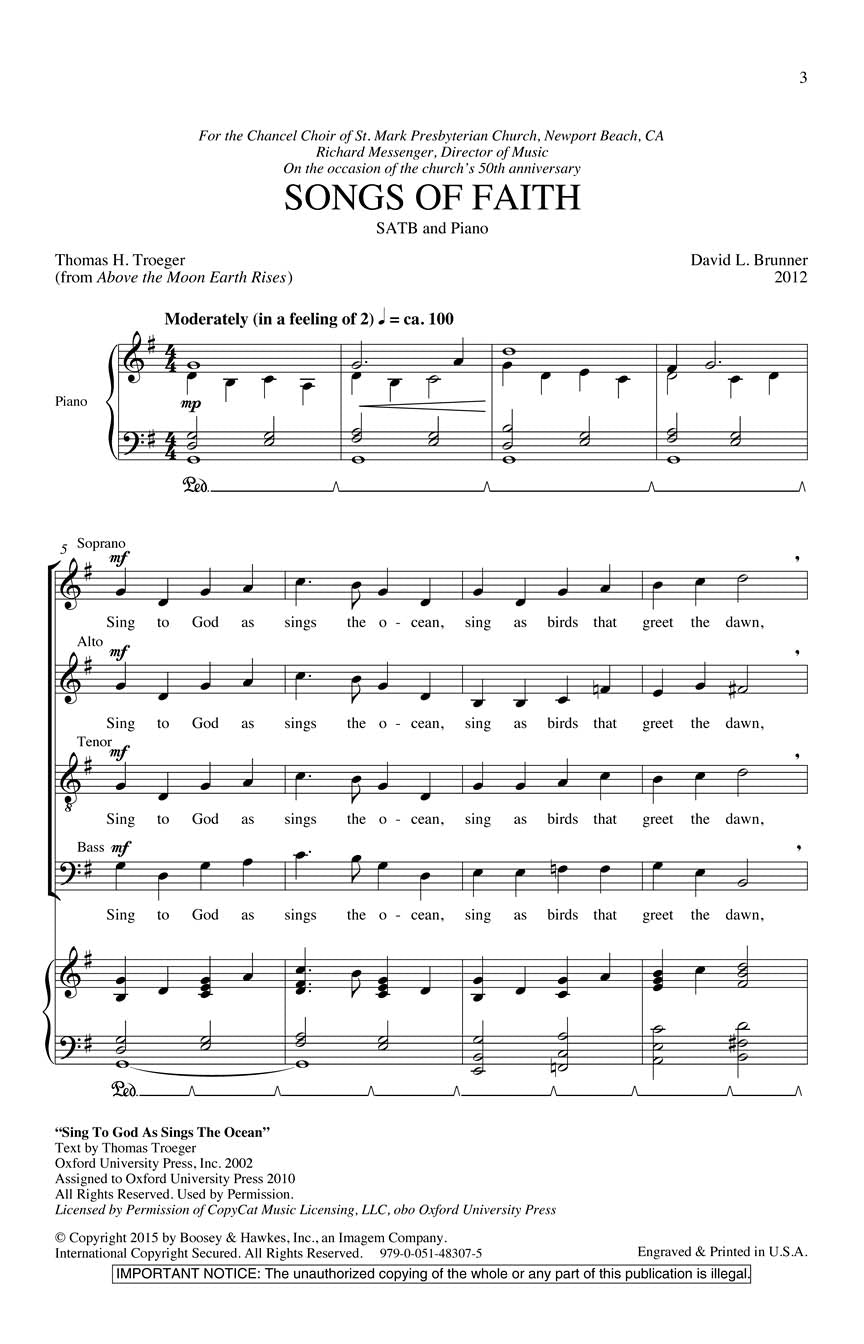 Songs of Faith - sample page 1