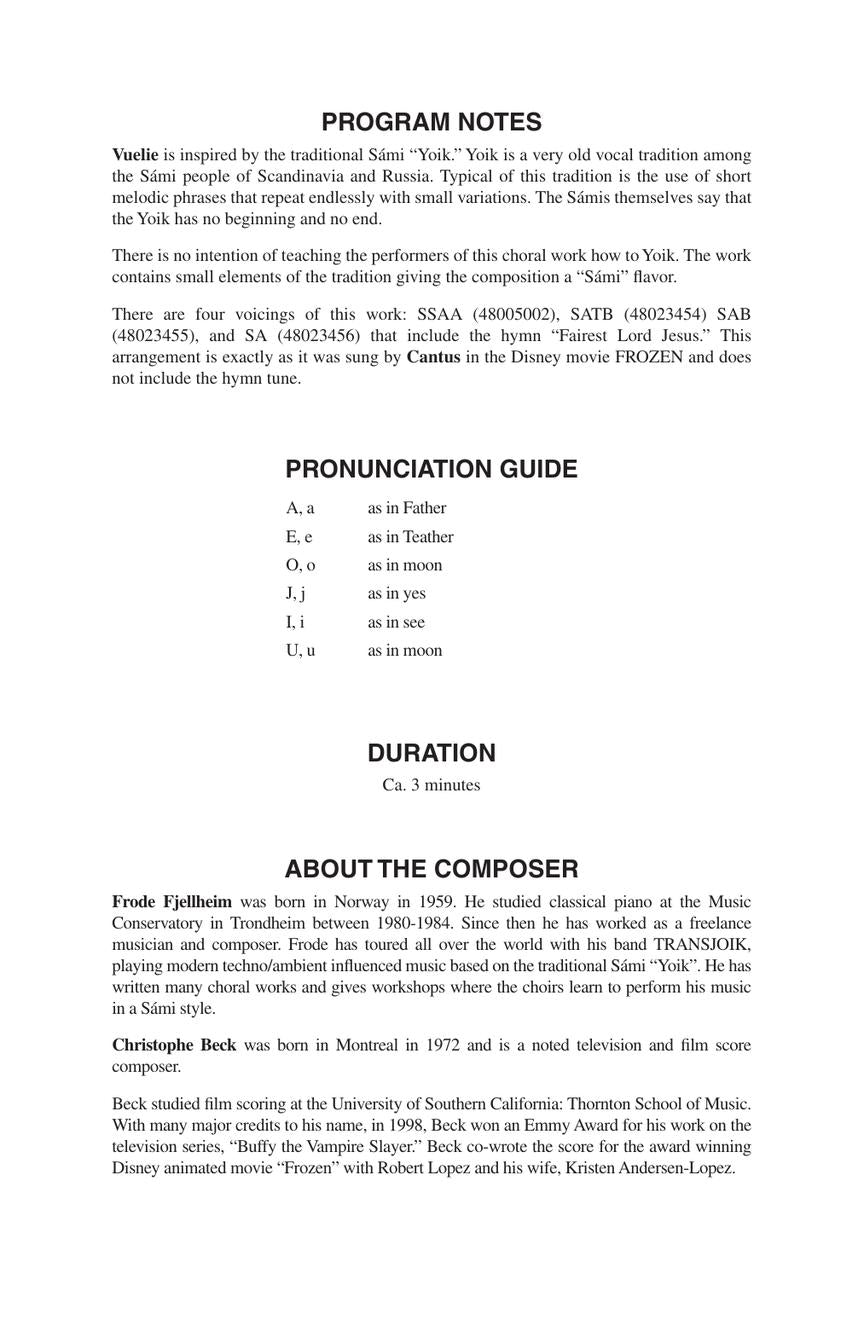 Vuelie - sample page 2