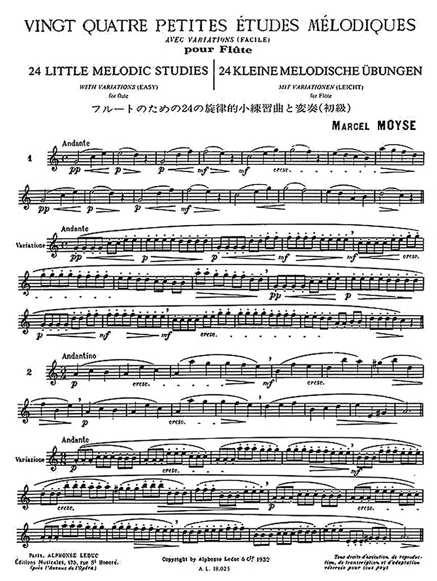 24 Petites Etudes Melodiques Avec Variations (Facile) pour Flute - sample page 2