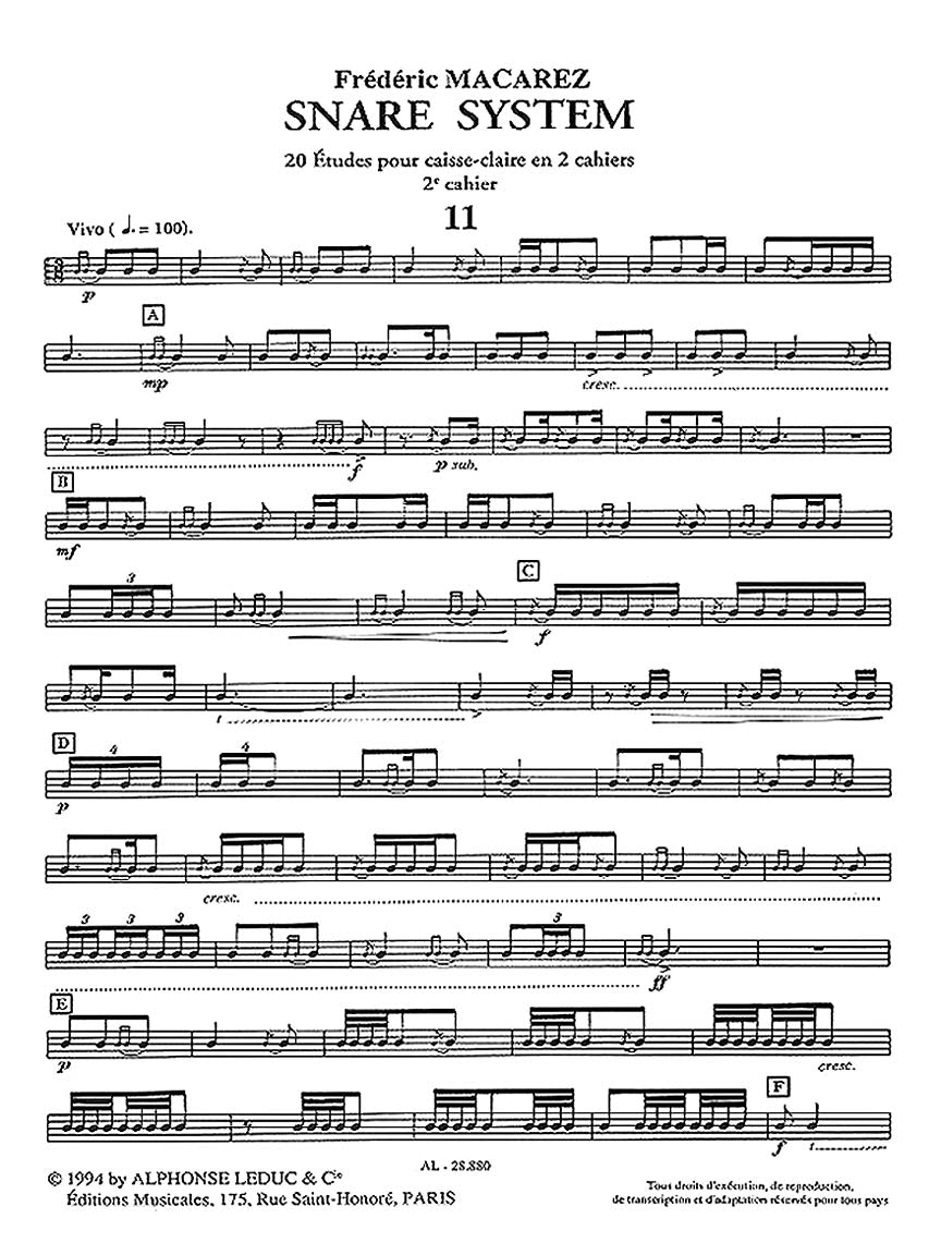 Snare System, 20 Studies For Snare Drum (volume 2) - sample page 2