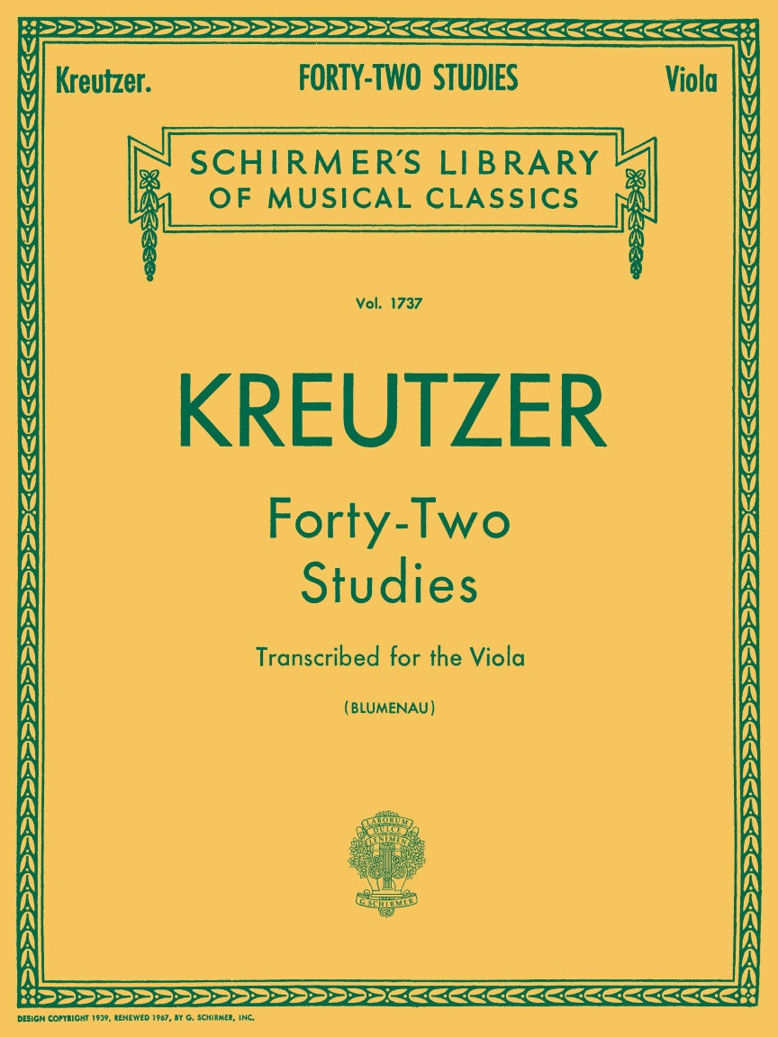42 Studies Transcribed for the Viola - sample page 1