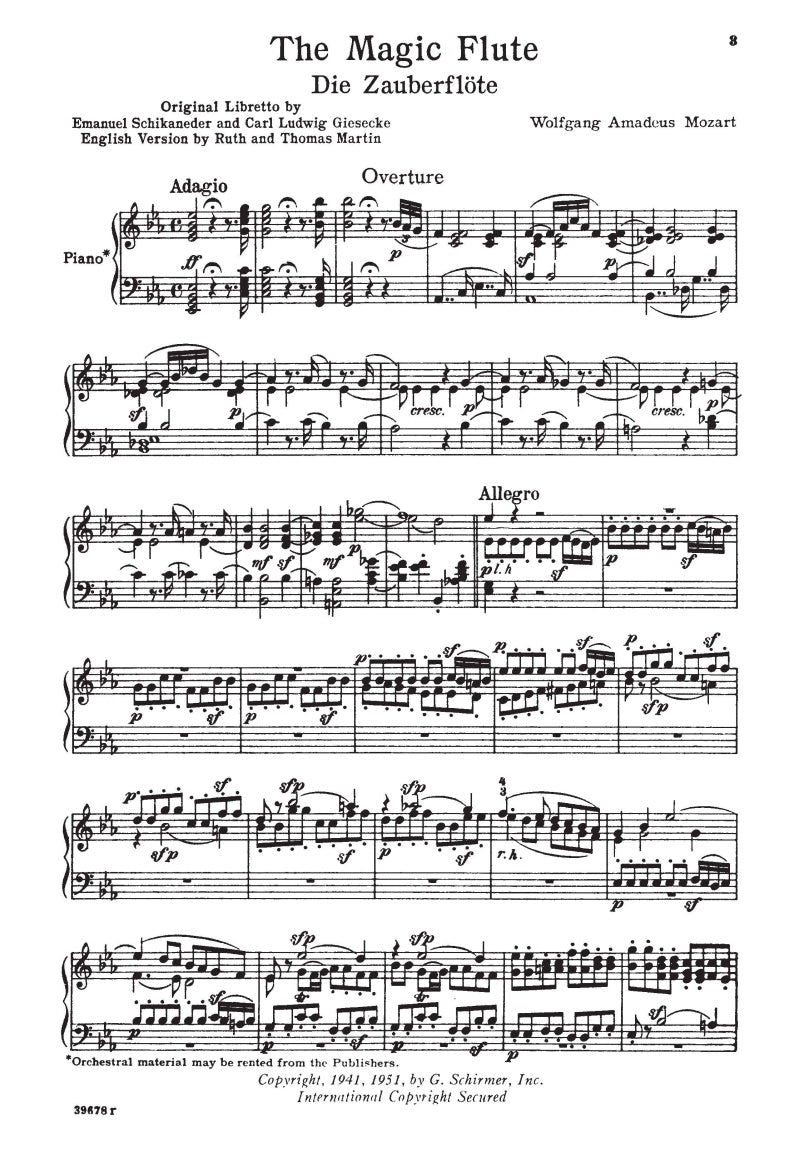 The Magic Flute (Die Zauberflöte) - sample page 3