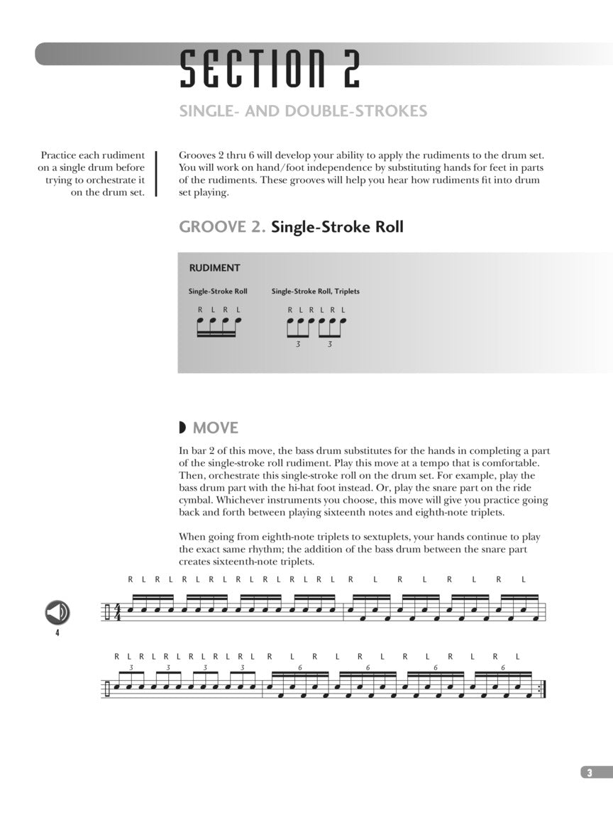 Rudiment Grooves for Drum Set - sample page 4