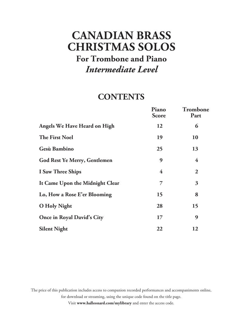 The Canadian Brass Christmas Solos – Trombone - sample page 2