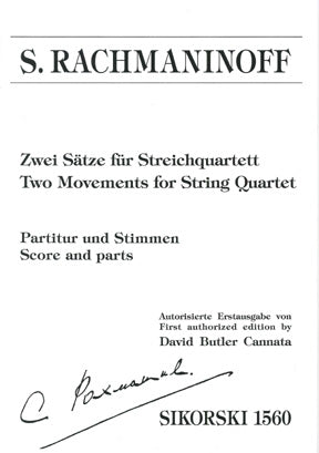 Product Cover for Two Movements for String Quartet