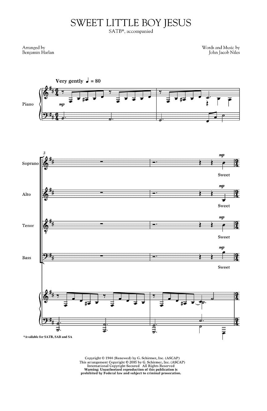 Sweet Little Boy Jesus - sample page 1