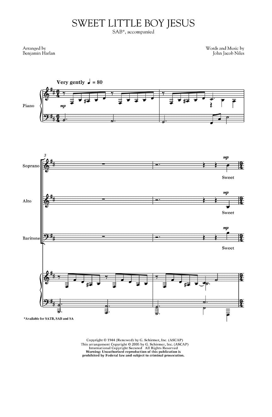 Sweet Little Boy Jesus - sample page 1