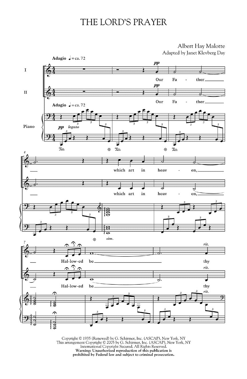 The Lord's Prayer - sample page 1