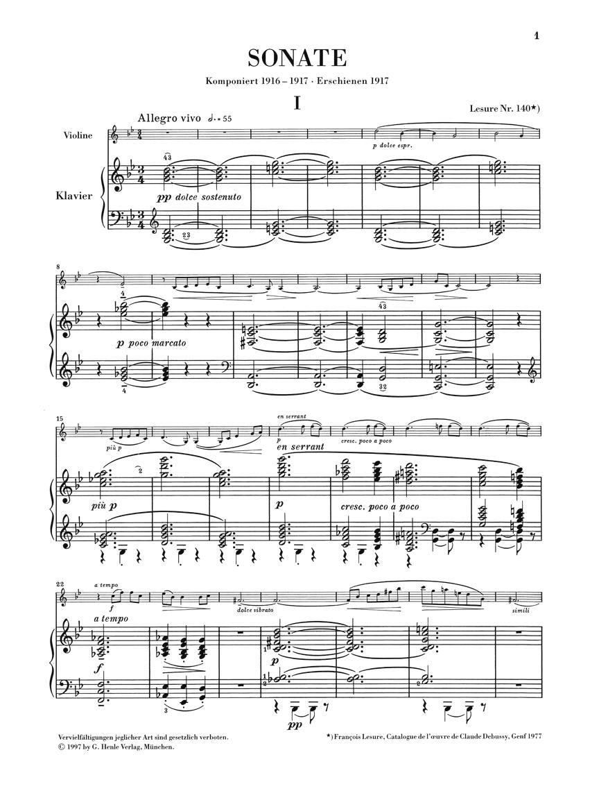 Sonata for Violin and Piano - sample page 1