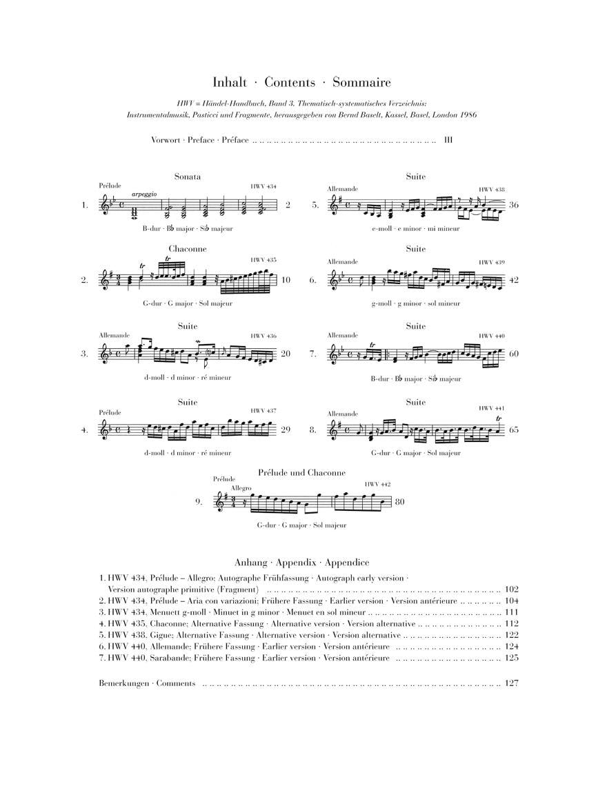 Piano Suites and Pieces (London 1733) - sample page 1