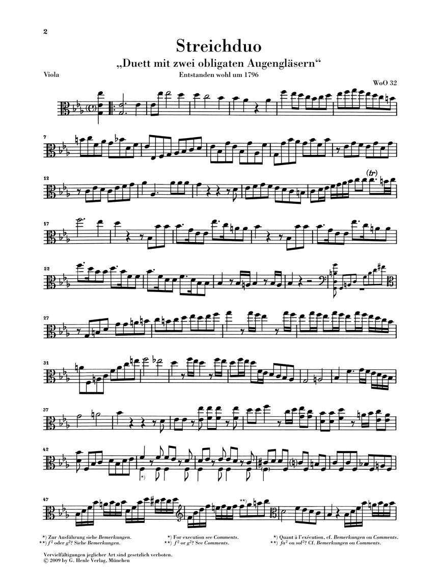 Duet with Two Obligato Eyeglasses, WoO 32 - sample page 1