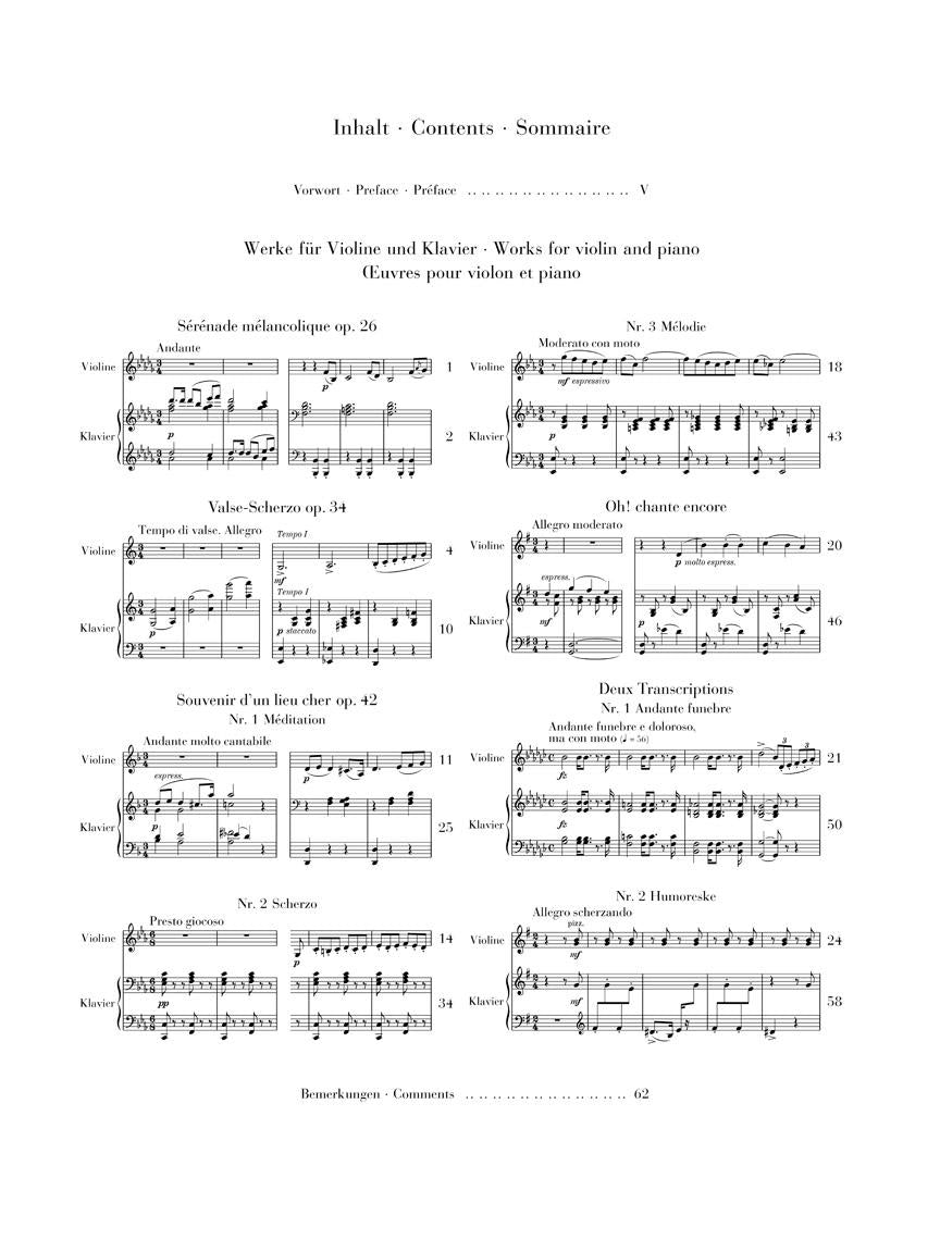 Works for Violin and Piano - sample page 1