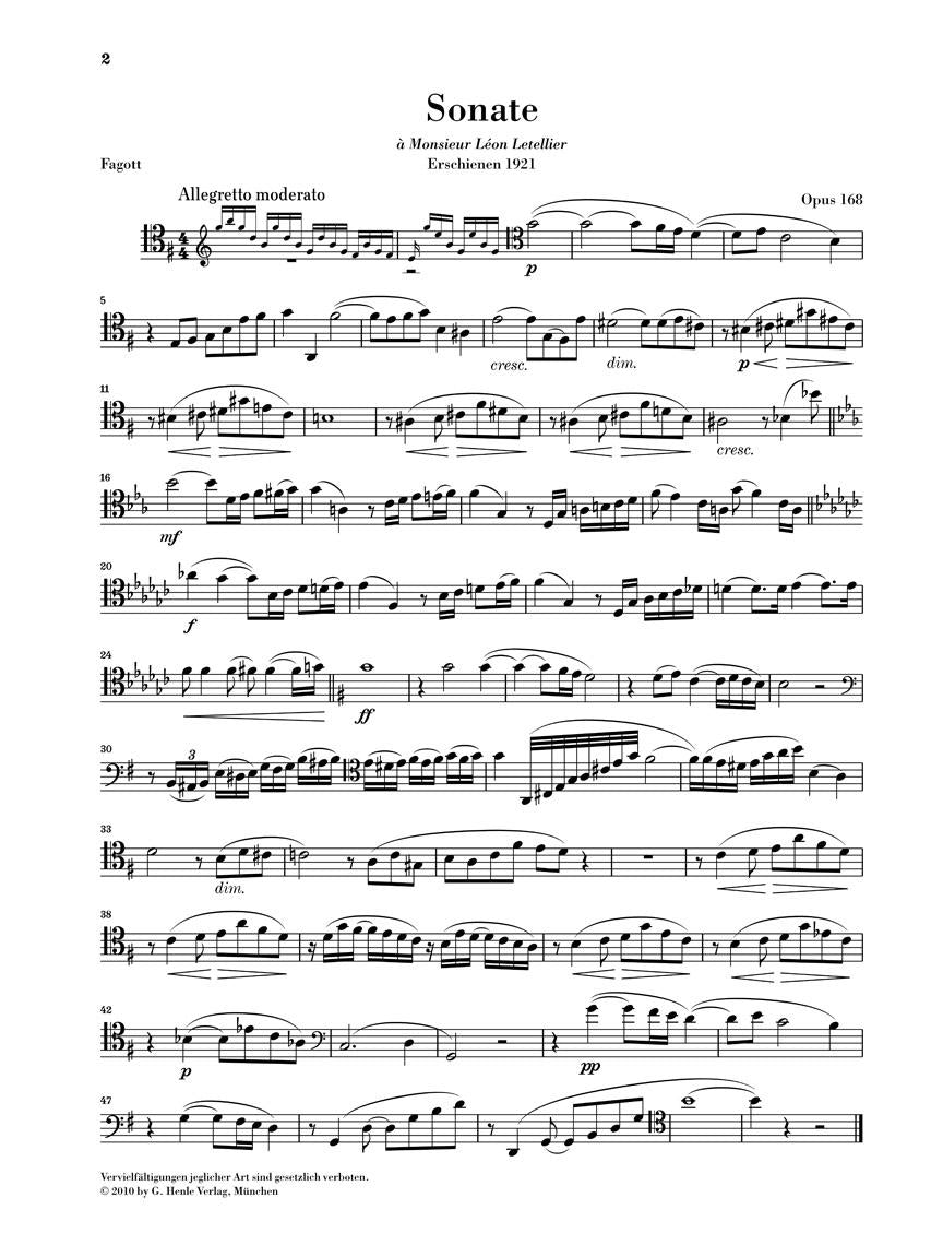 Bassoon Sonata, Op. 168 - sample page 1