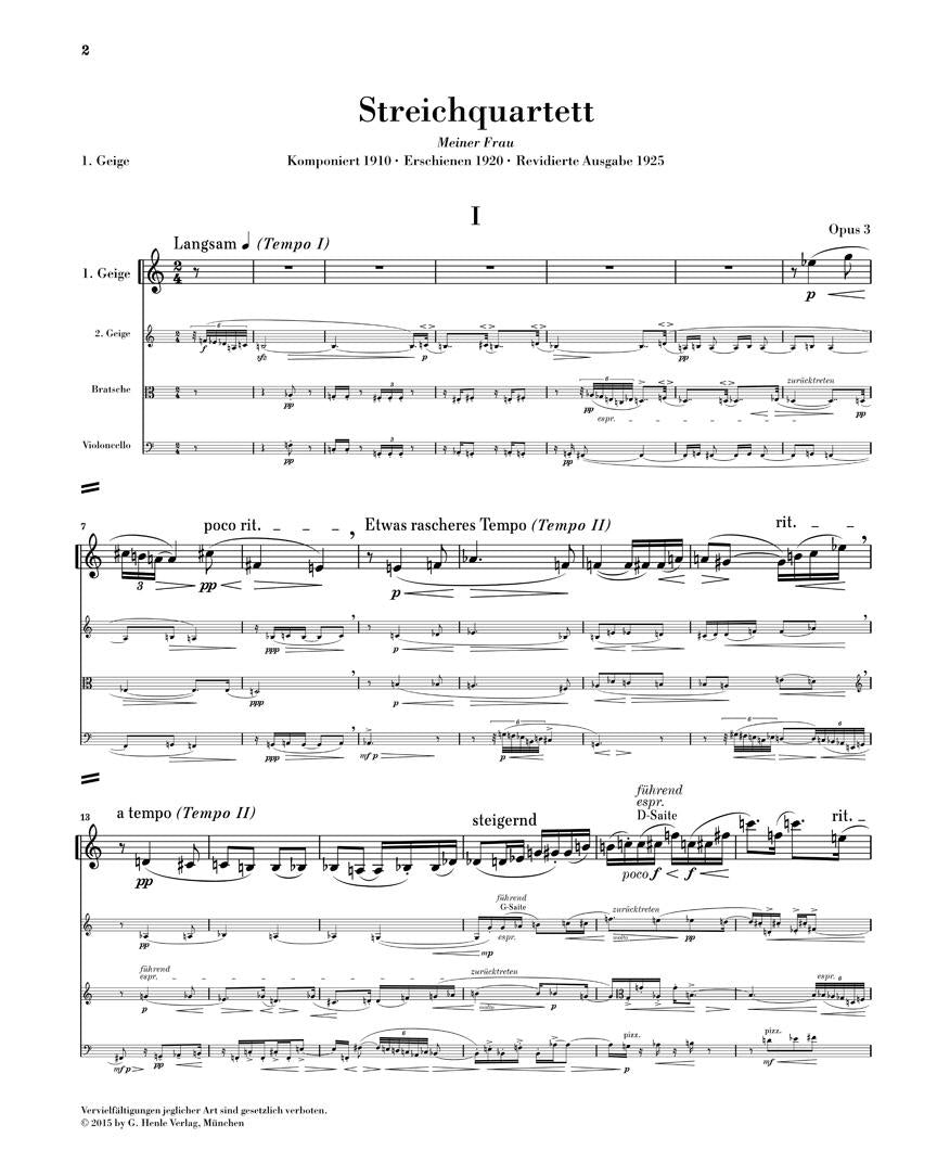 String Quartet Op. 3 - sample page 1