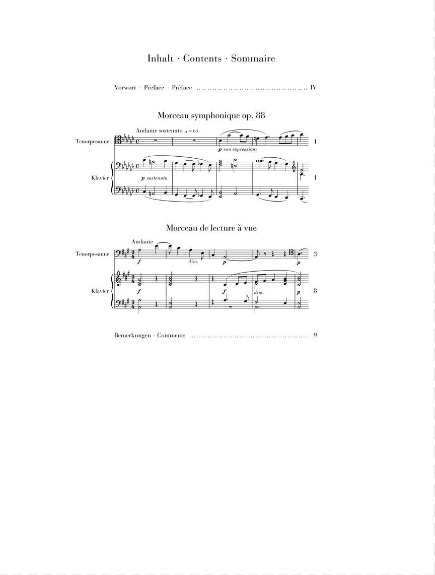 Morceau Symphonique Op. 88 and Morceau De Lecture - sample page 1
