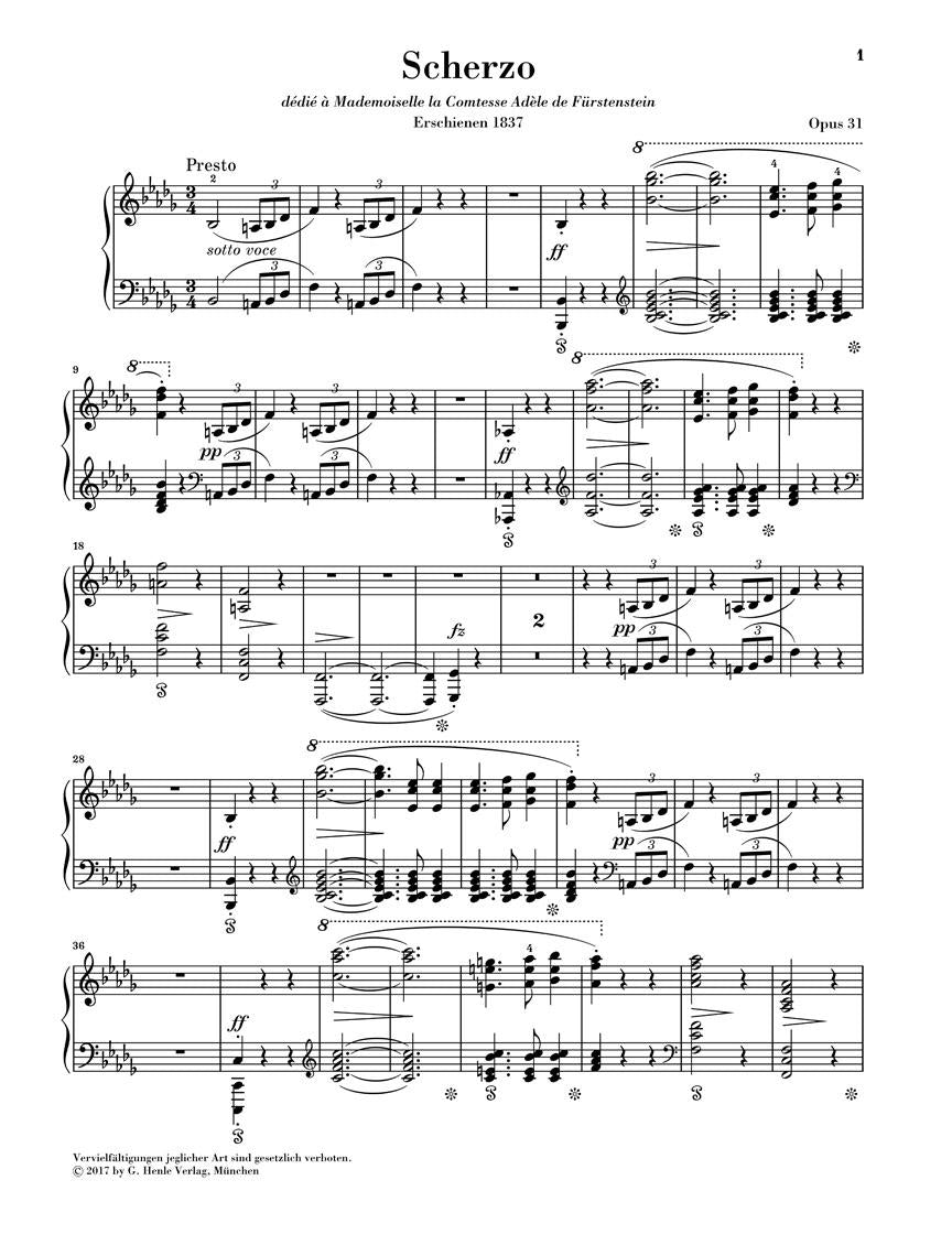 Scherzo in B-Flat Minor, Op. 31 – Revised Edition - sample page 1