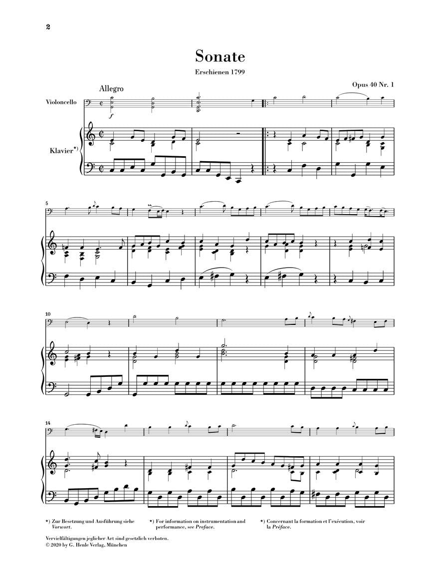 Sonata in C Major Op. 40, No. 1 - sample page 1