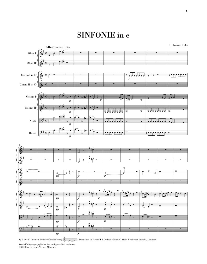 Sinfonias from ca. 1770-1774 - sample page 1