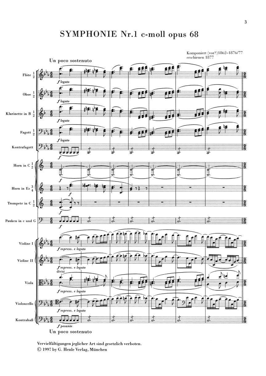 Symphony C Minor Op. 68, No. 1 - sample page 1
