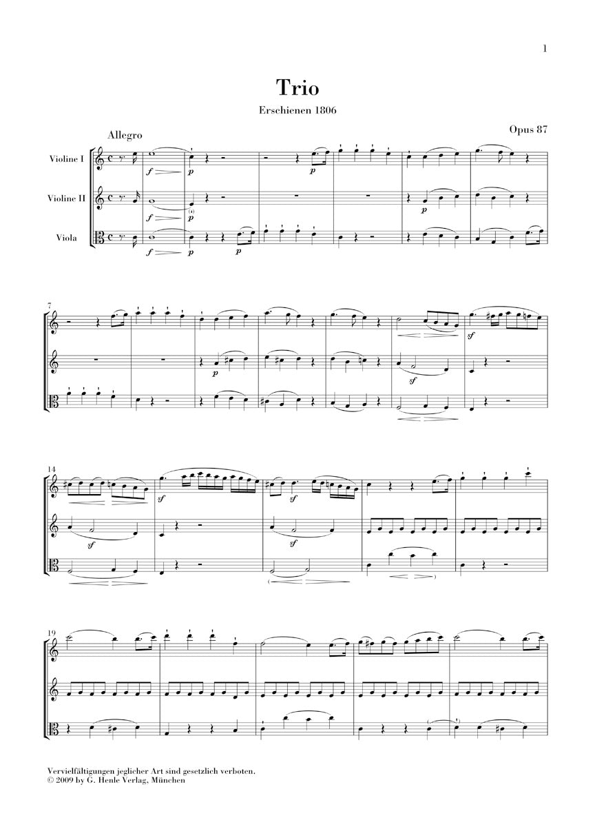 Trio in C Major, Op. 87 - sample page 1