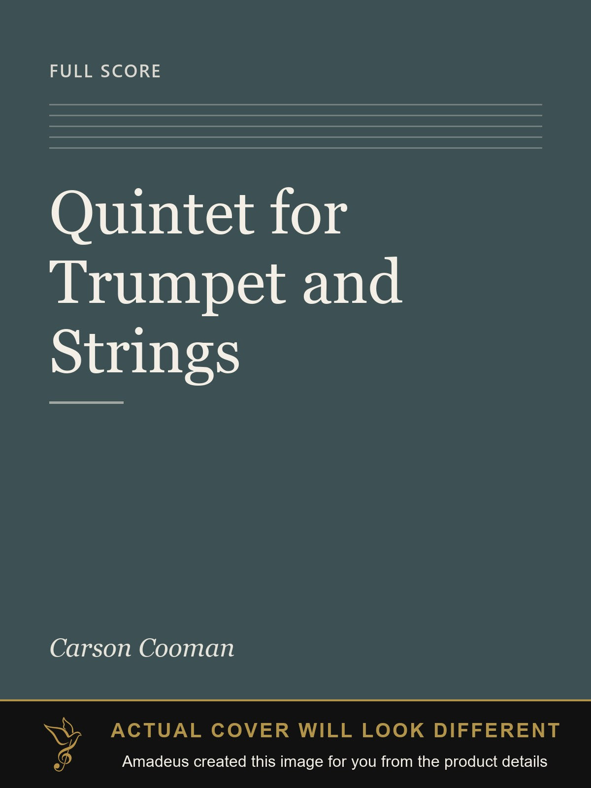 Quintet for Trumpet and Strings - Amadeus created this image from the product details; the actual cover will look different