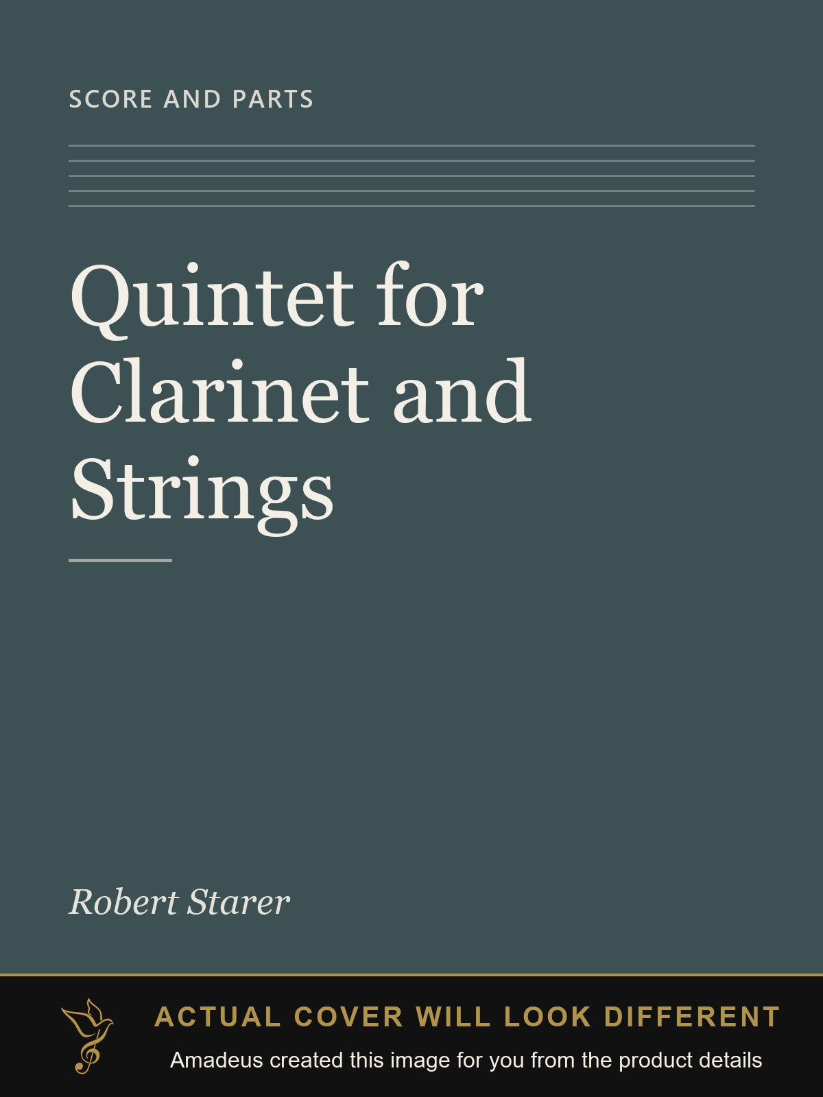 Quintet for Clarinet and Strings - Amadeus created this image from the product details; the actual cover will look different