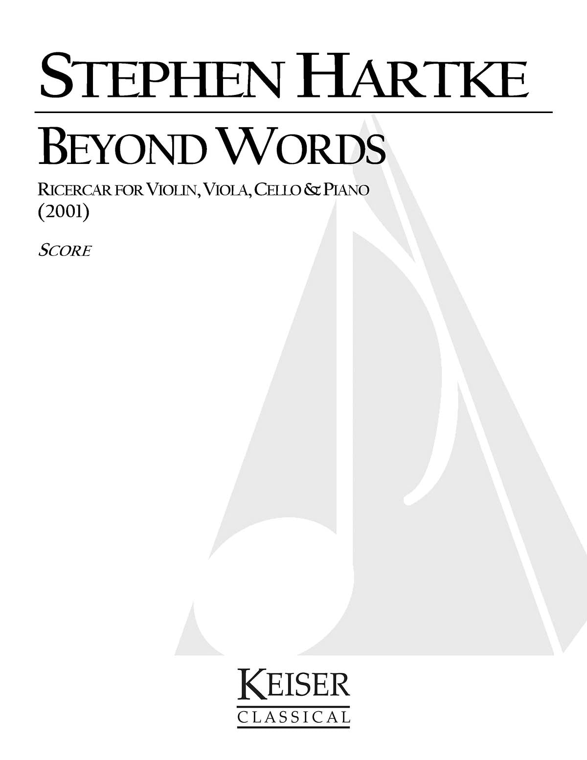 Product Cover for Beyond Words: Ricercar for Violin, Viola, Cello and Piano