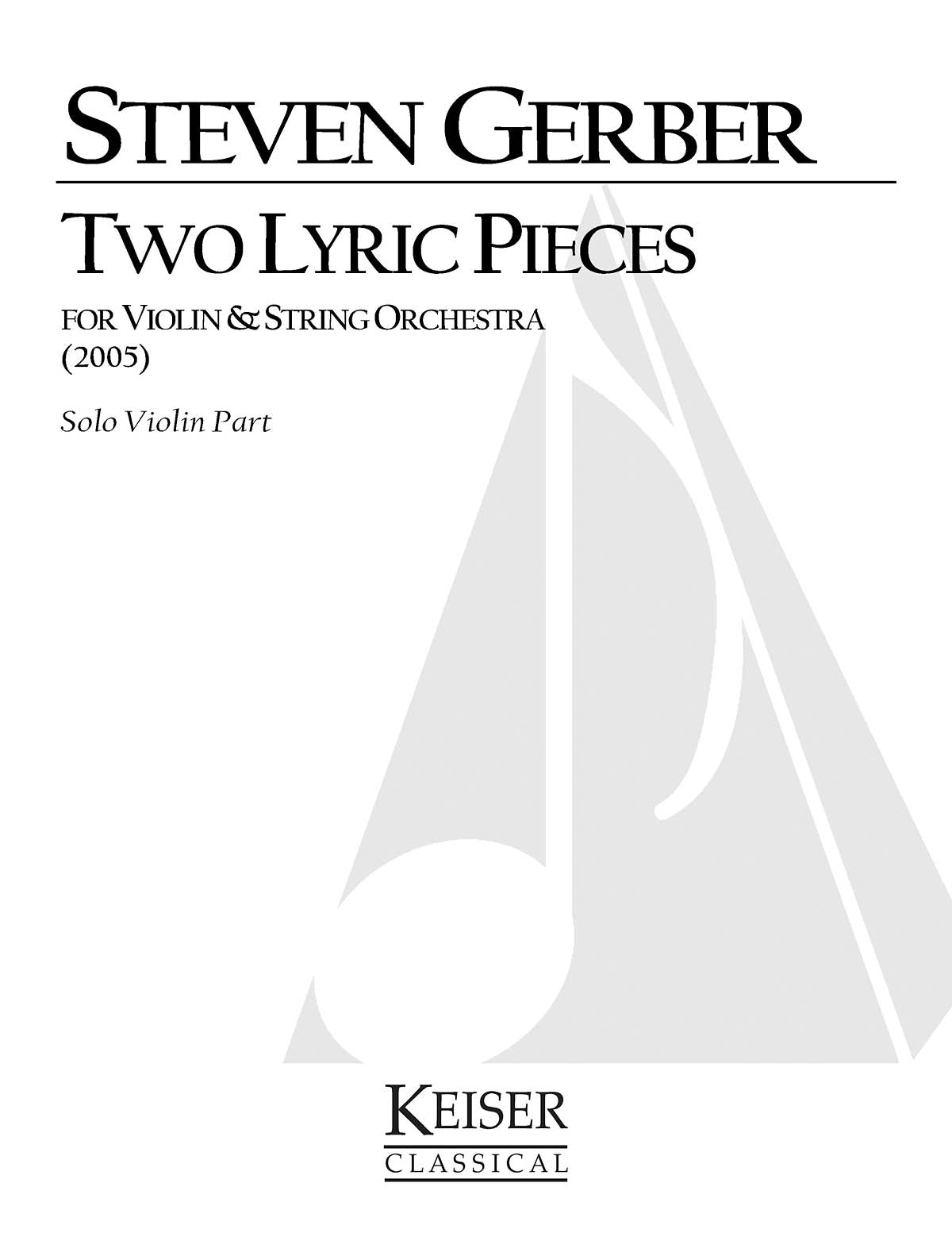 Product Cover for 2 Lyric Pieces for Solo Violin and String Orchestra
