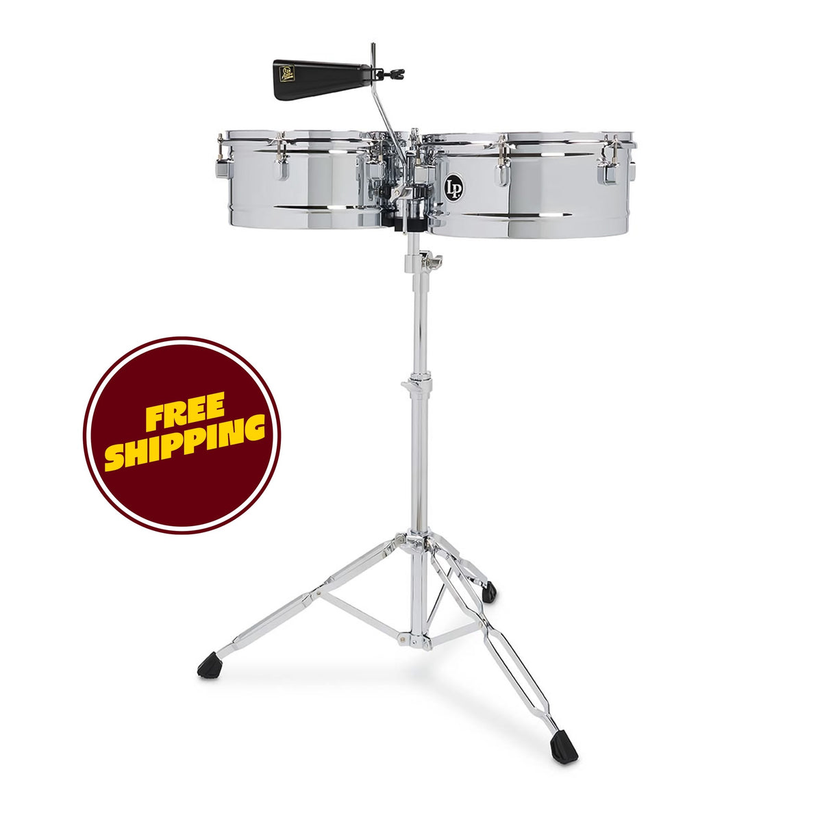 Product Cover for LP LPA256 13" and 14" Aspire Timbales - Chrome with Chrome Hardware