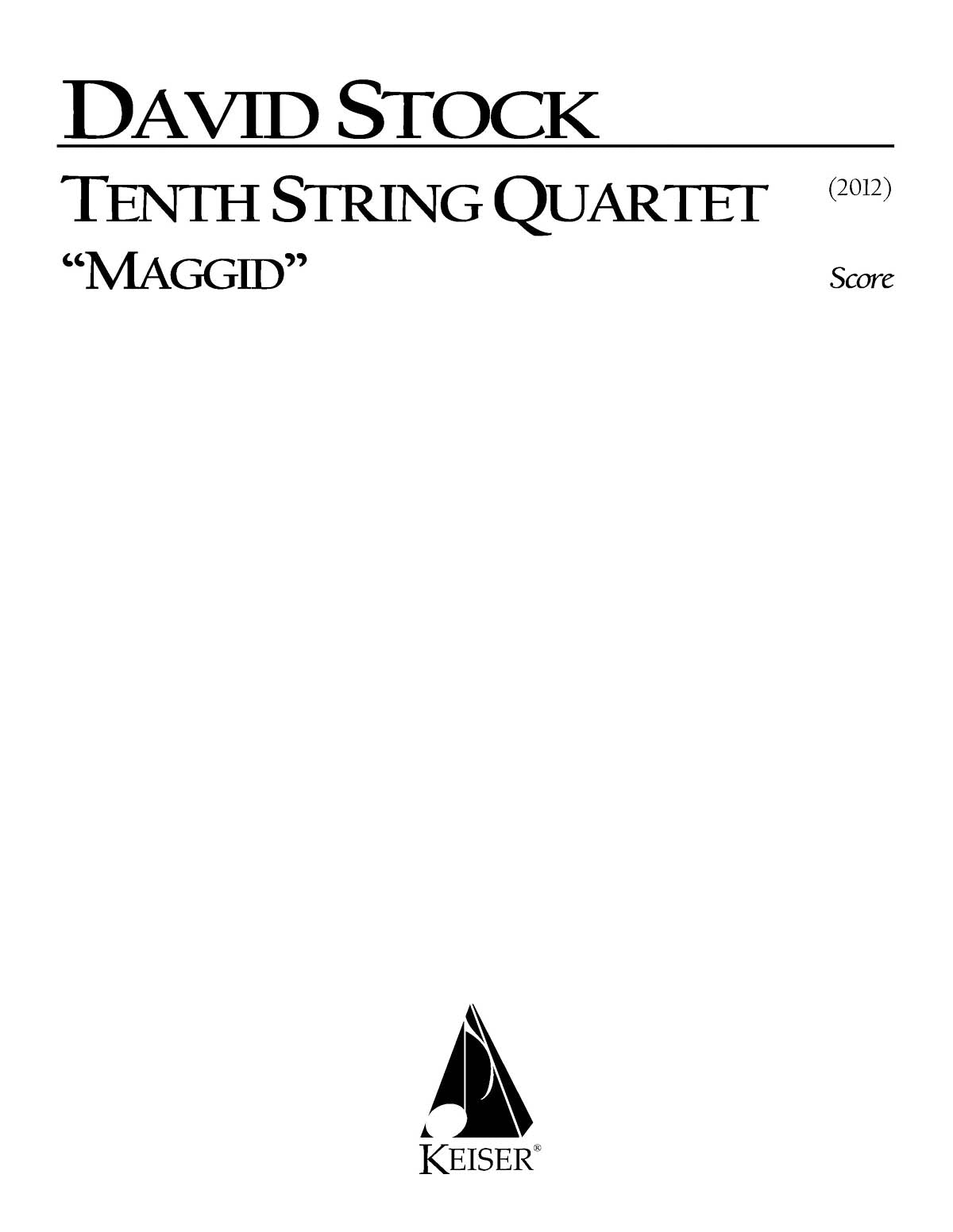Product Cover for String Quartet No. 10 - Full Score