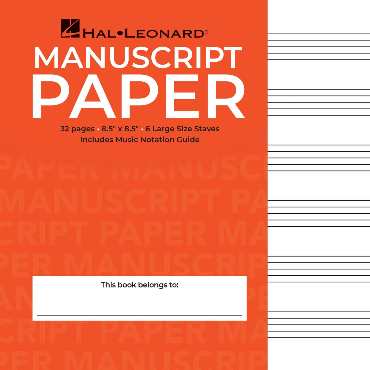 Product Cover for Wide Staff Manuscript Paper (Red Cover)