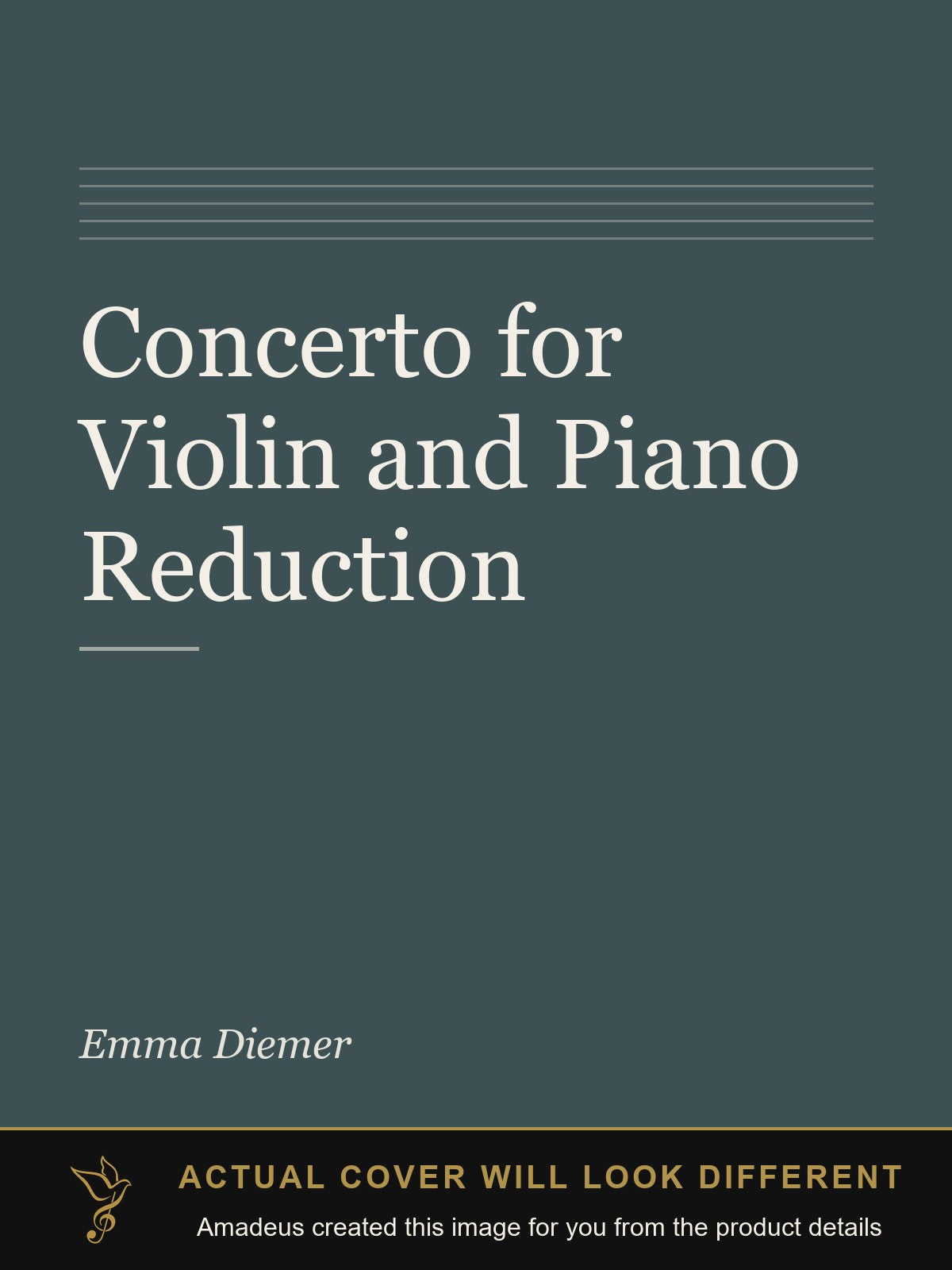 Concerto for Violin and Piano Reduction - Amadeus created this image from the product details; the actual cover will look different