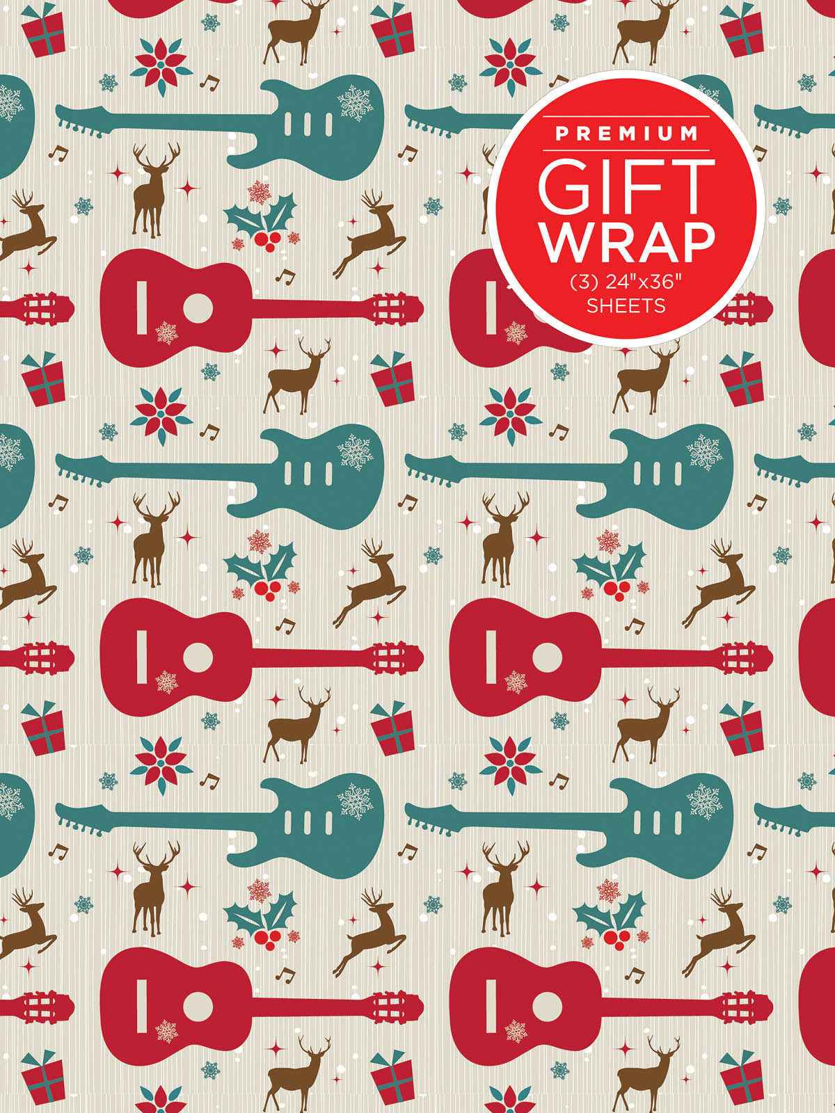 Product Cover for Hal Leonard Wrapping Paper – Guitars & Reindeer Theme