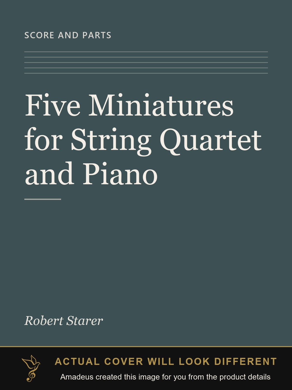 Five Miniatures for String Quartet and Piano - Amadeus created this image from the product details; the actual cover will look different