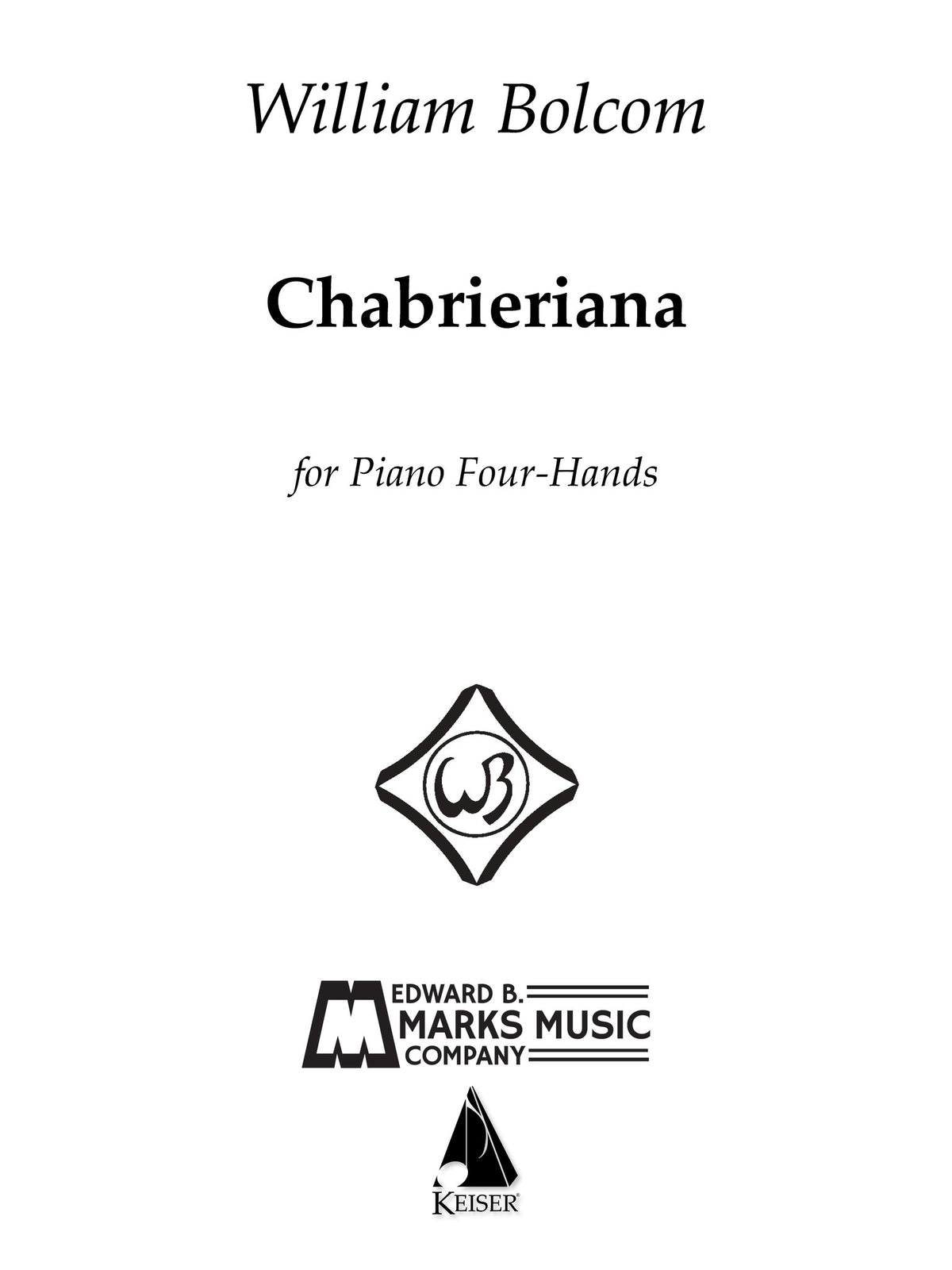 Product Cover for Chabrieriana for One Piano/Four Hands