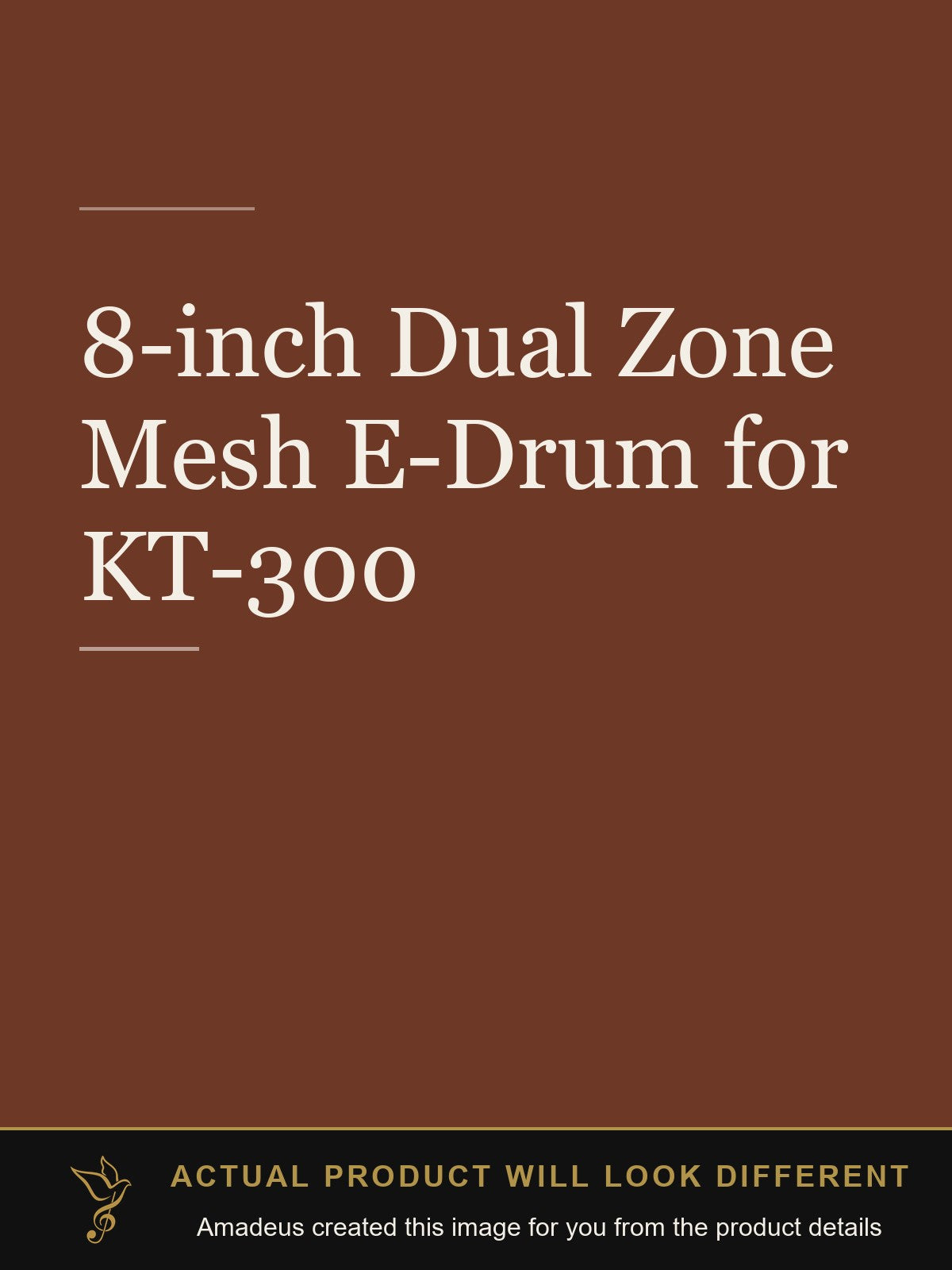 8-inch Dual Zone Mesh E-Drum for KT-300 - Amadeus created this image from the product details; the actual product will look different