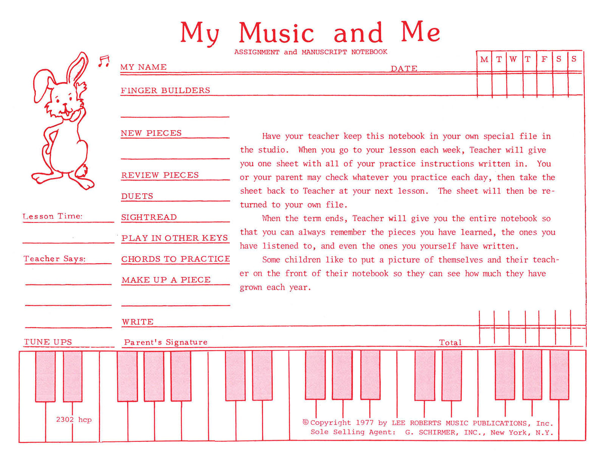 Product Cover for Teaching Aids, My Music & Me – Primary Manuscript and Assignment Diary
