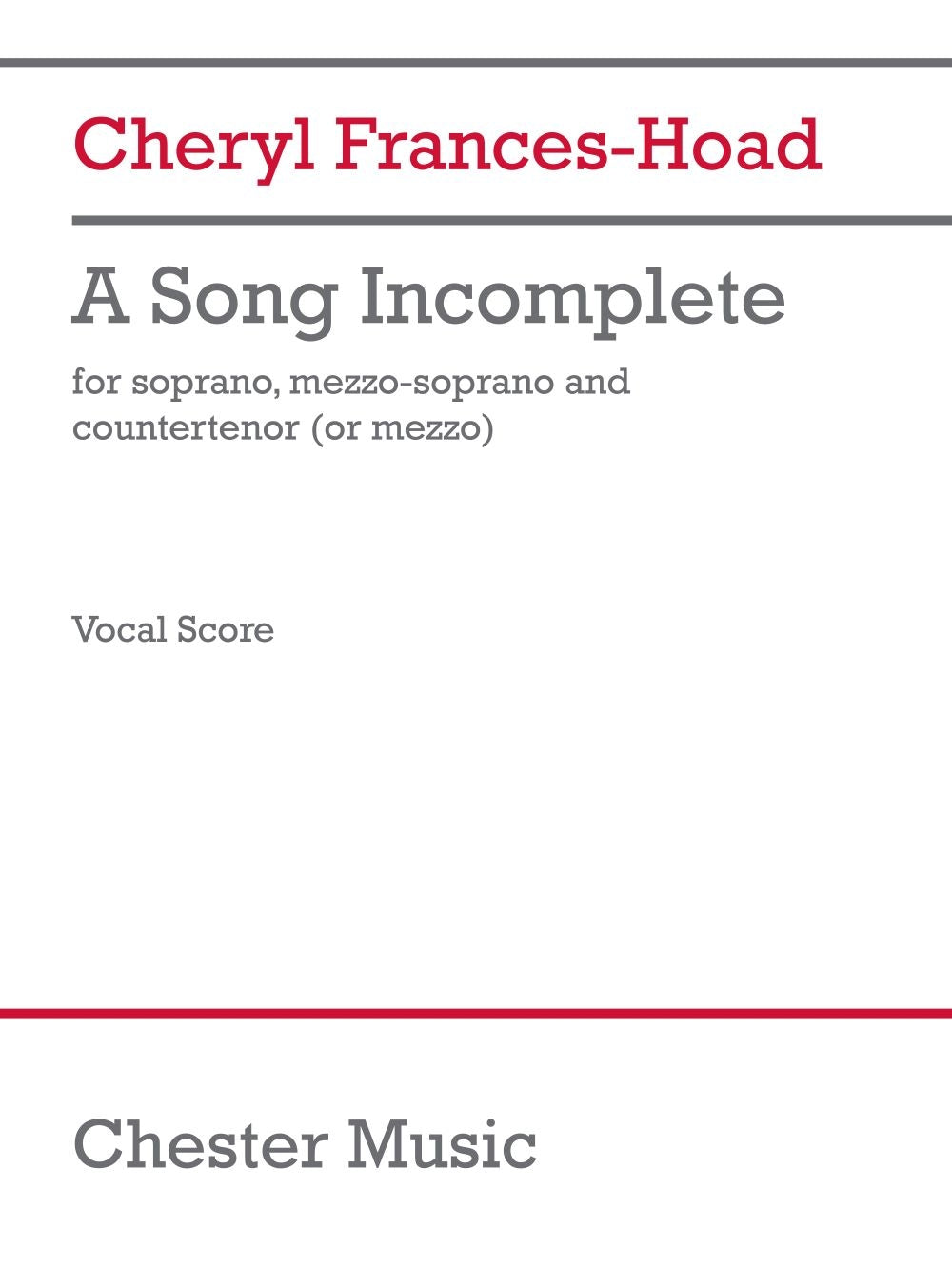 Product Cover for A Song Incomplete (3 Performance Scores)